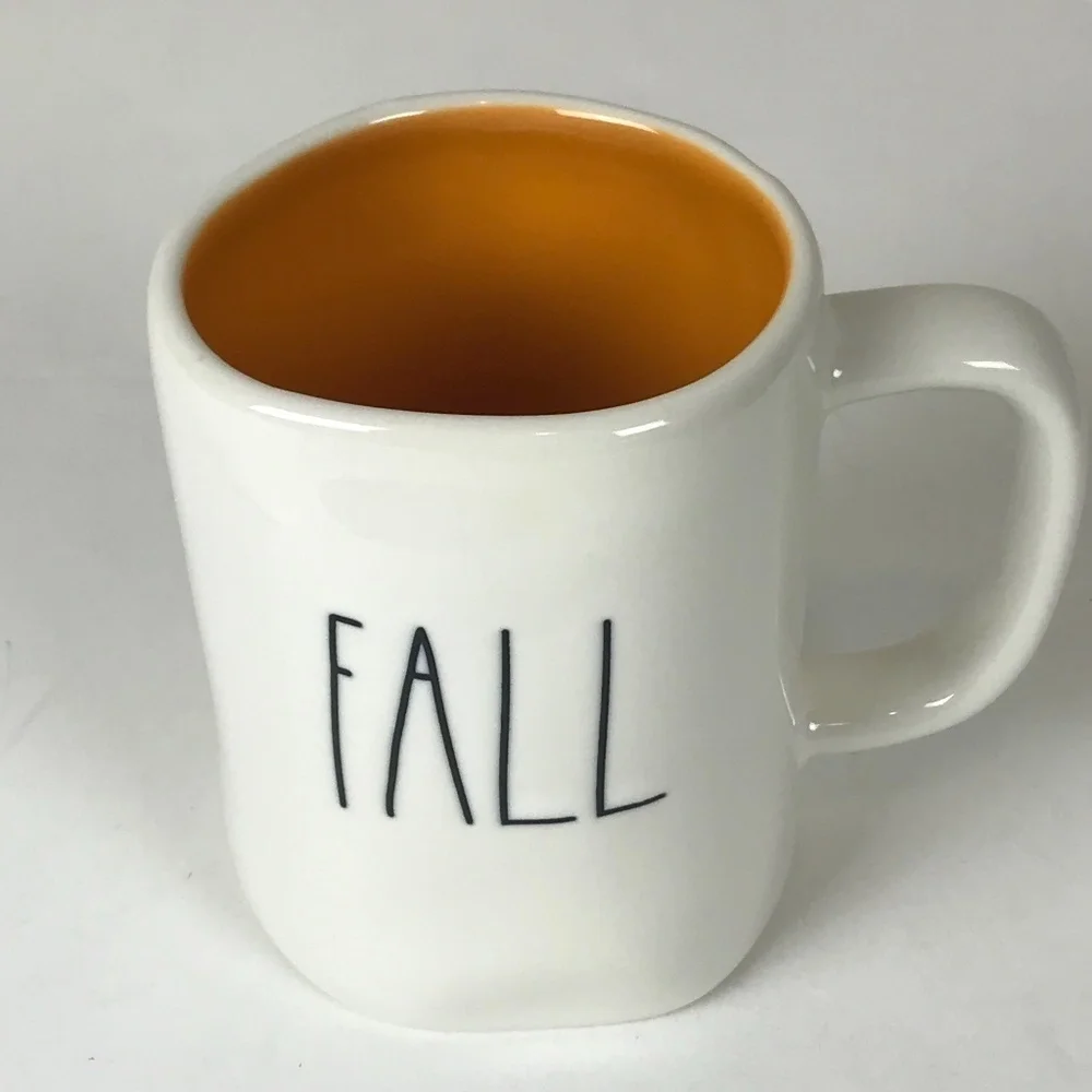 New Rae Dunn FALL Y'ALL Coffee‎ Mug Orange Inside